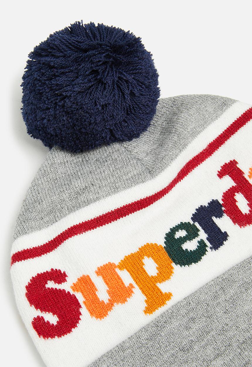 Superdry. - Vintage classic logo beanie - grey