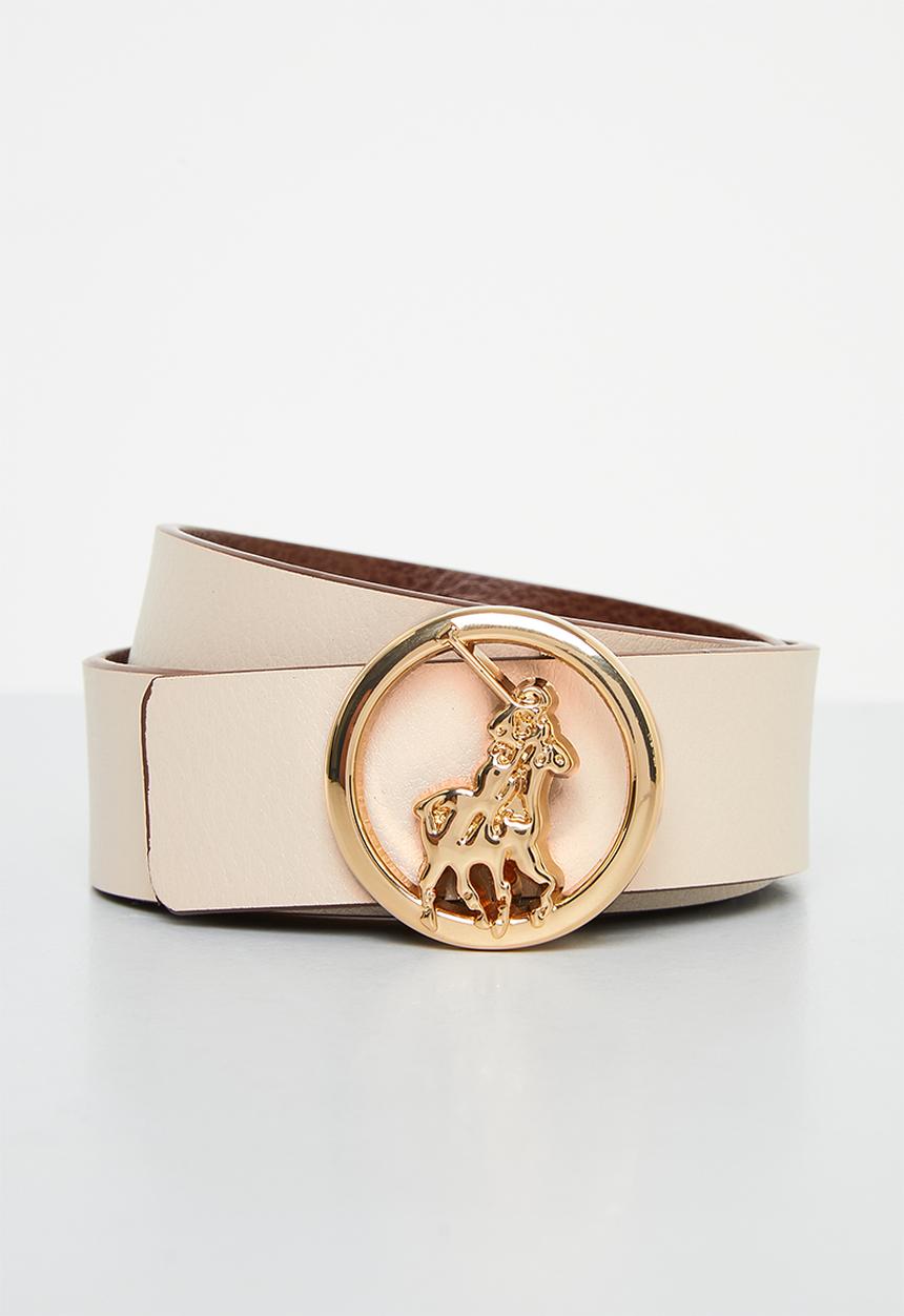 POLO - Andrea reversible belt - cream & tan