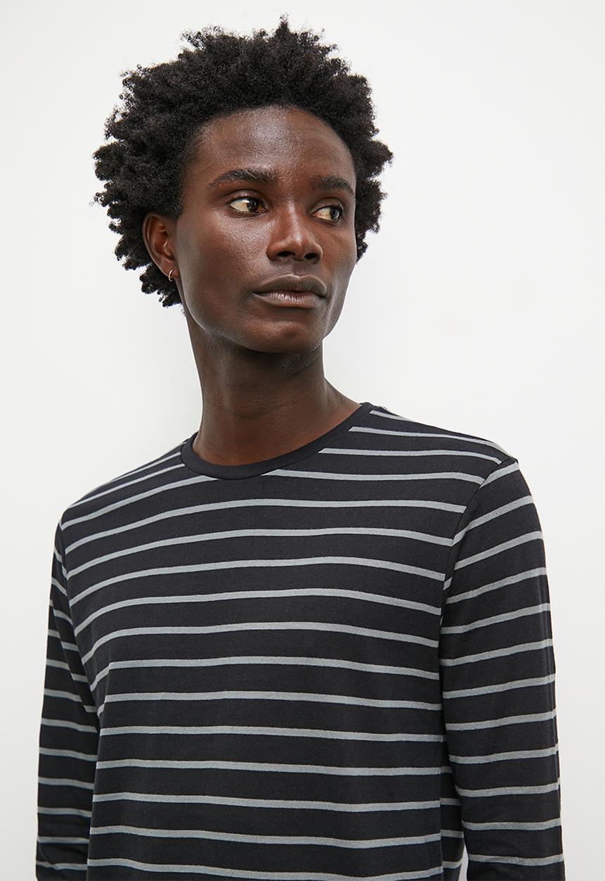 Superbalist - Nate y/d long sleeve  stripe tee - black & grey