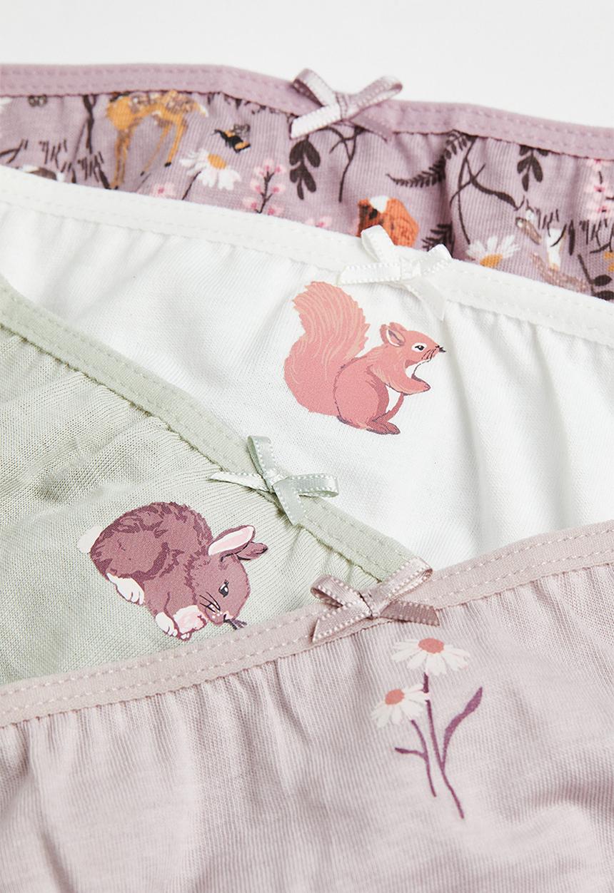 H&M - 7-pack cotton briefs - purple/floral