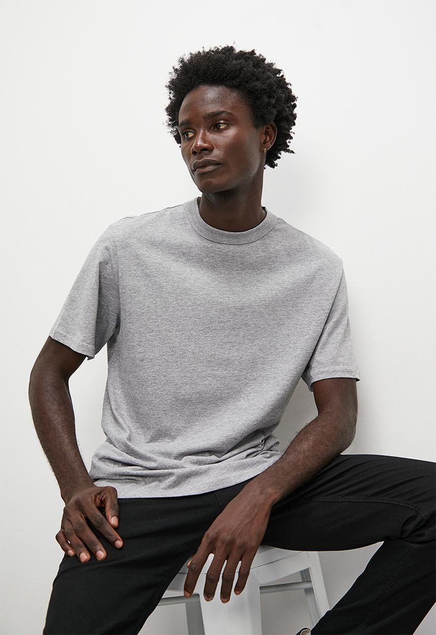 Superbalist - Aaron relaxed fit organic crew neck tee - grey melange