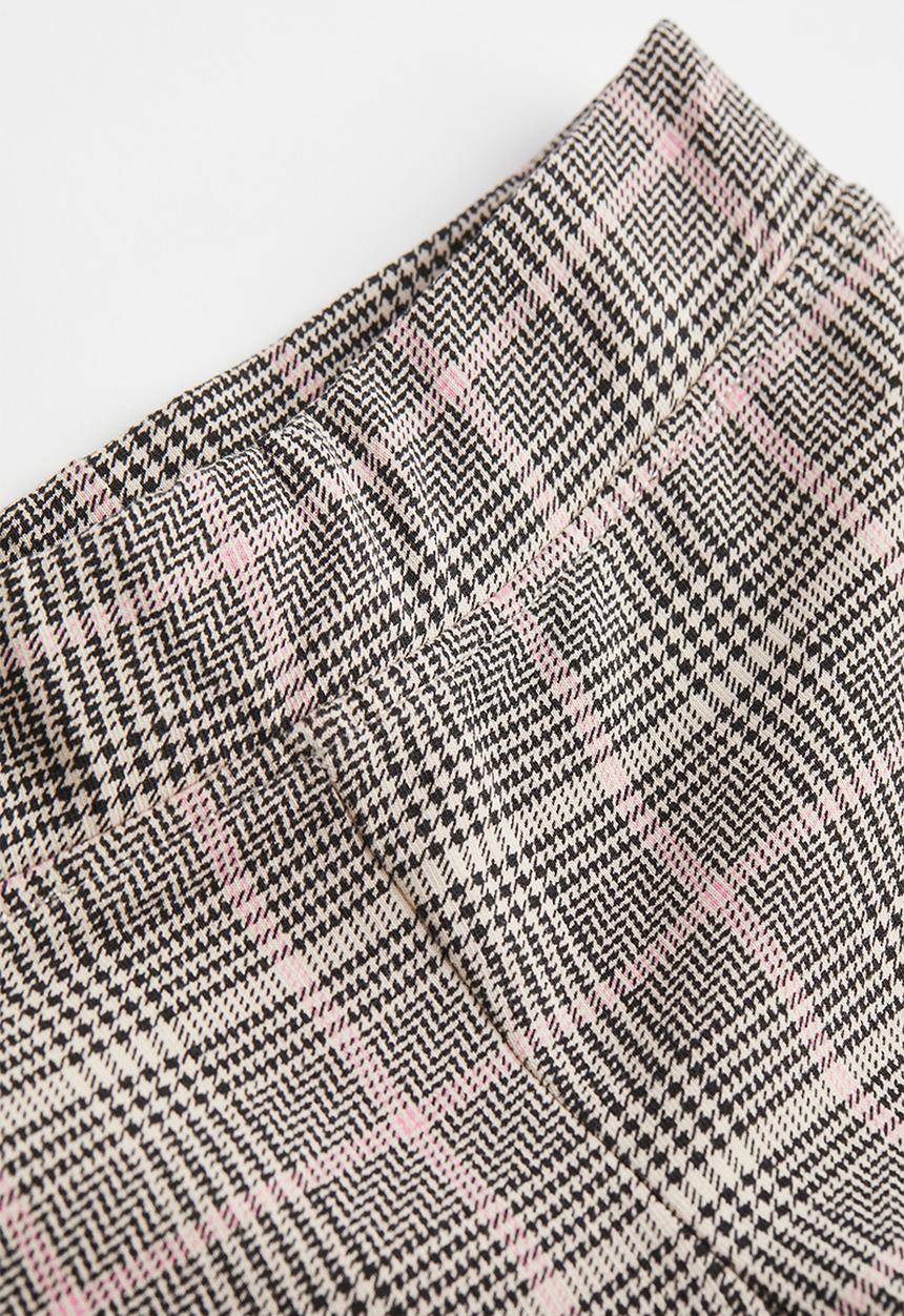 H&M - Leggings - light beige/checked