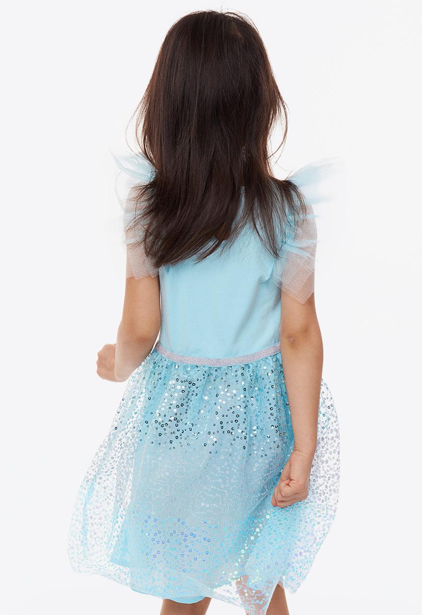 H&M - Printed tulle dress - light blue/frozen