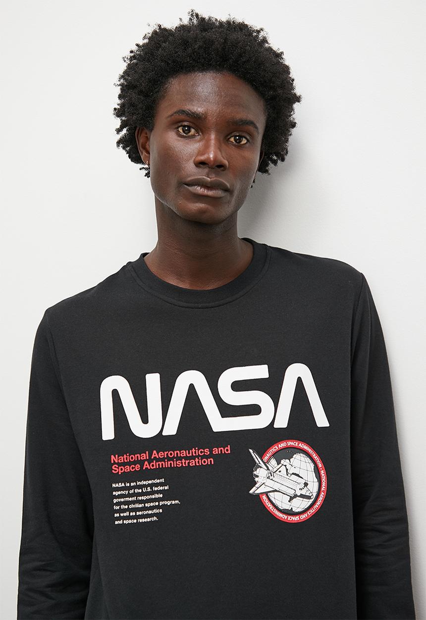 Superbalist - Brewer nasa crew sweat top - black