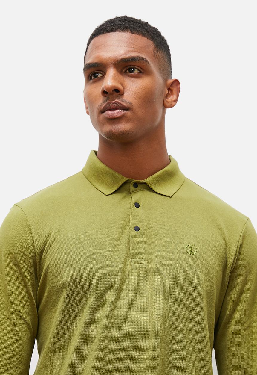 Lark & Crosse - Charl long sleeve golfer - khaki