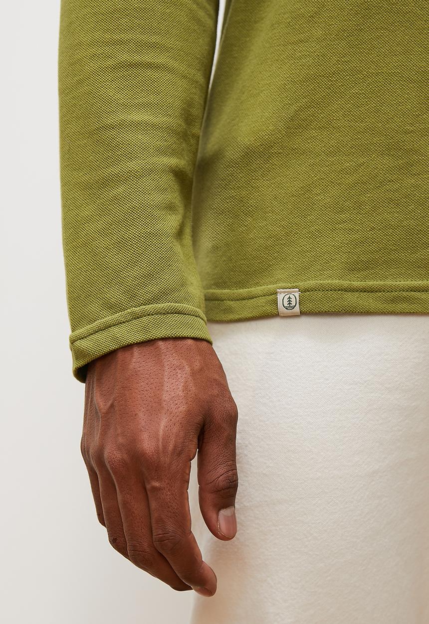 Lark & Crosse - Charl long sleeve golfer - khaki
