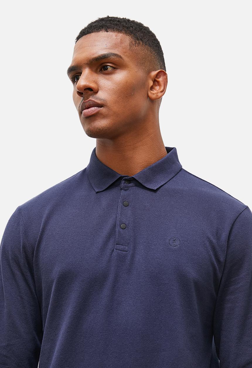 Lark & Crosse - Charl long sleeve golfer - navy