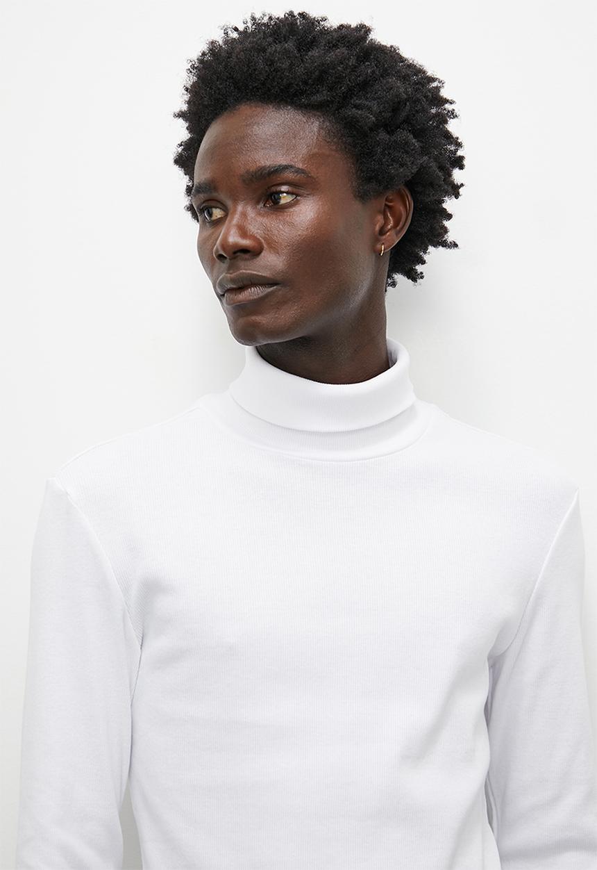 Superbalist - Sochi slim ribbed roll neck long sleeve tee - white