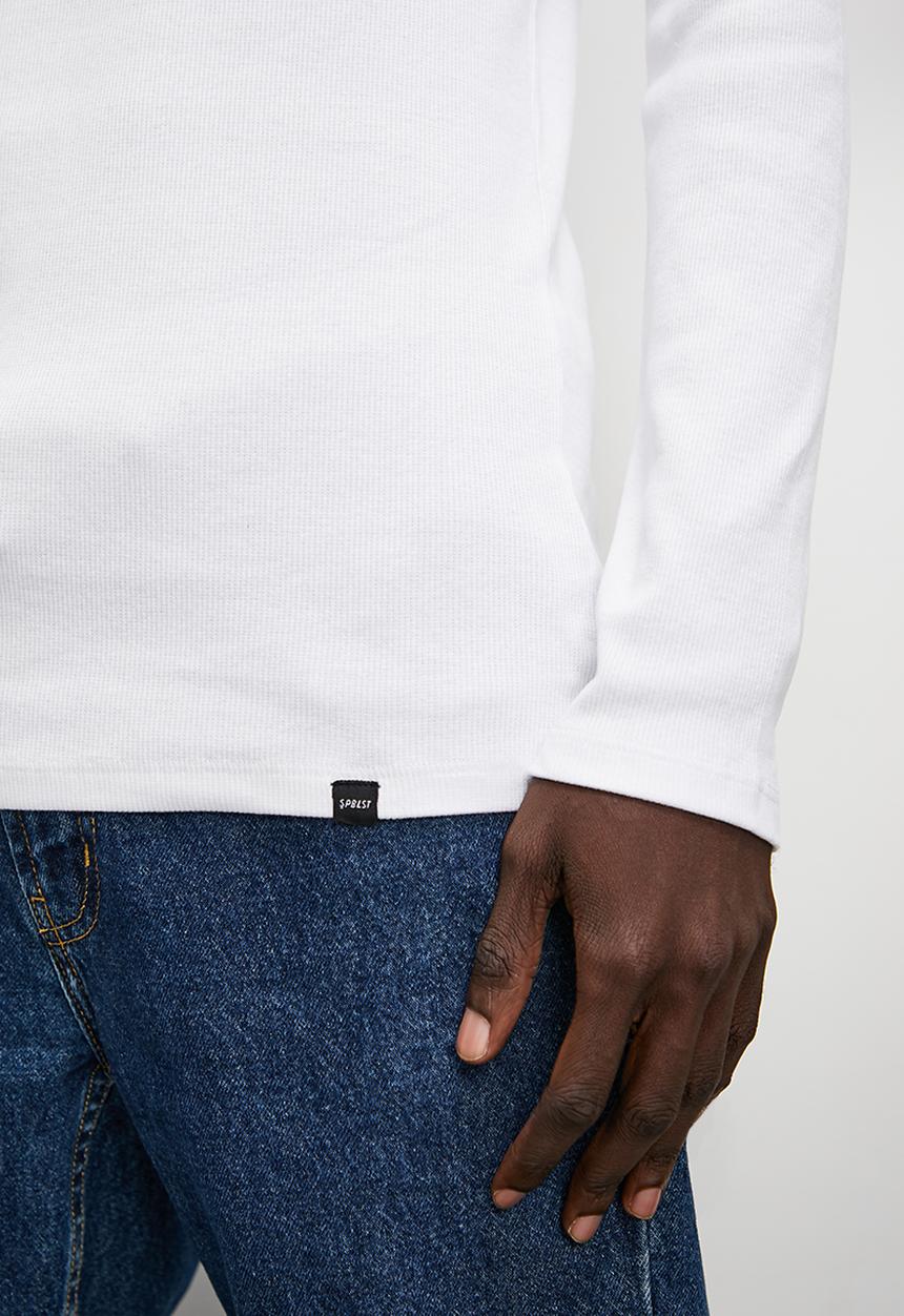 Superbalist - Sochi slim ribbed roll neck long sleeve tee - white