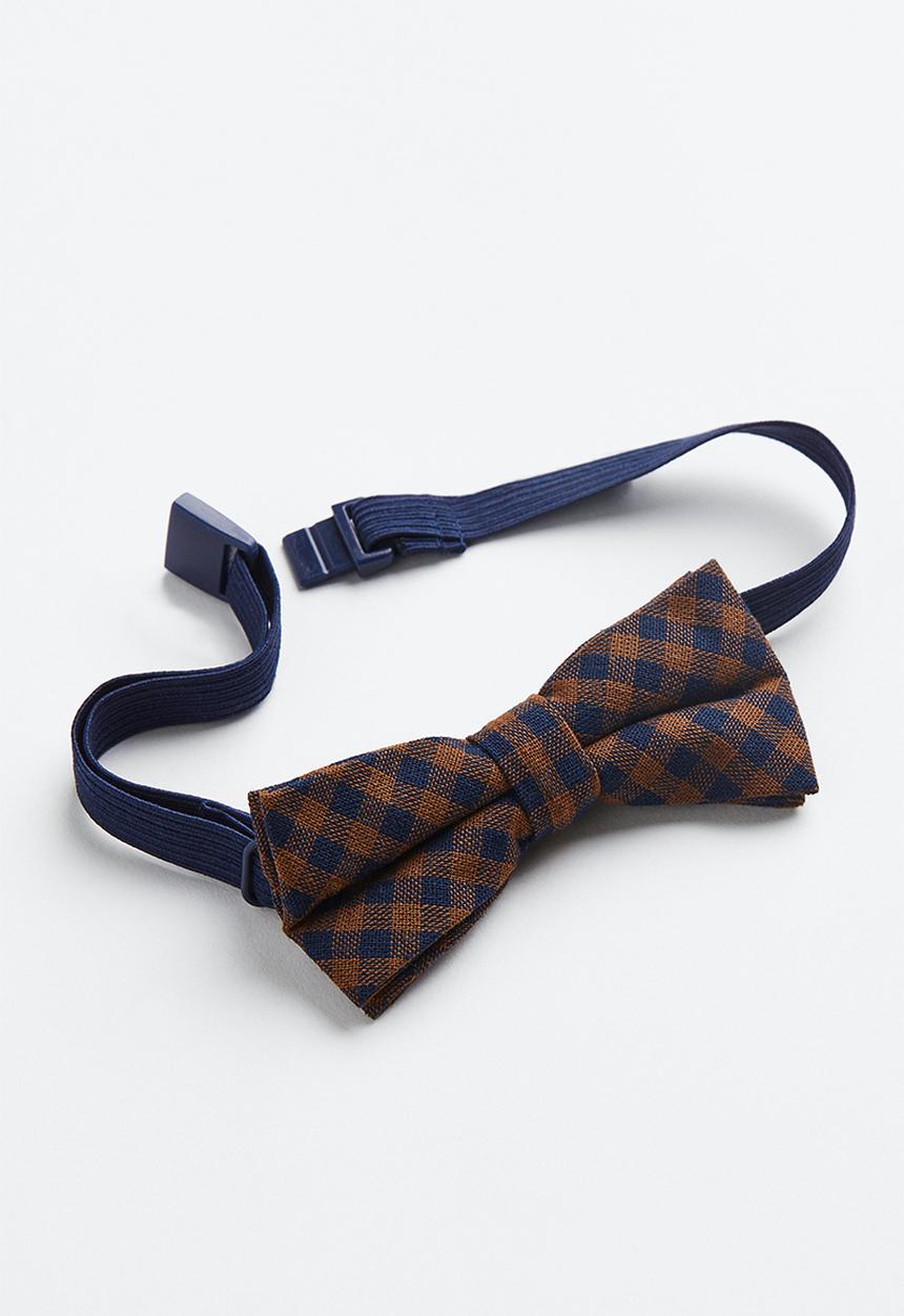 H&M - Shirt and bow tie - natural white/checked