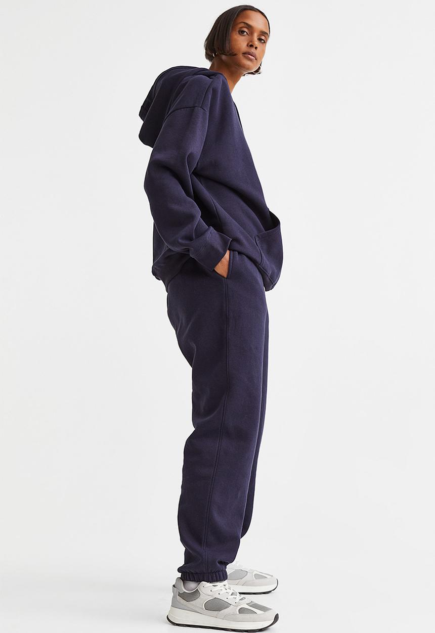 H&M - Cotton-blend sweatpants - navy blue