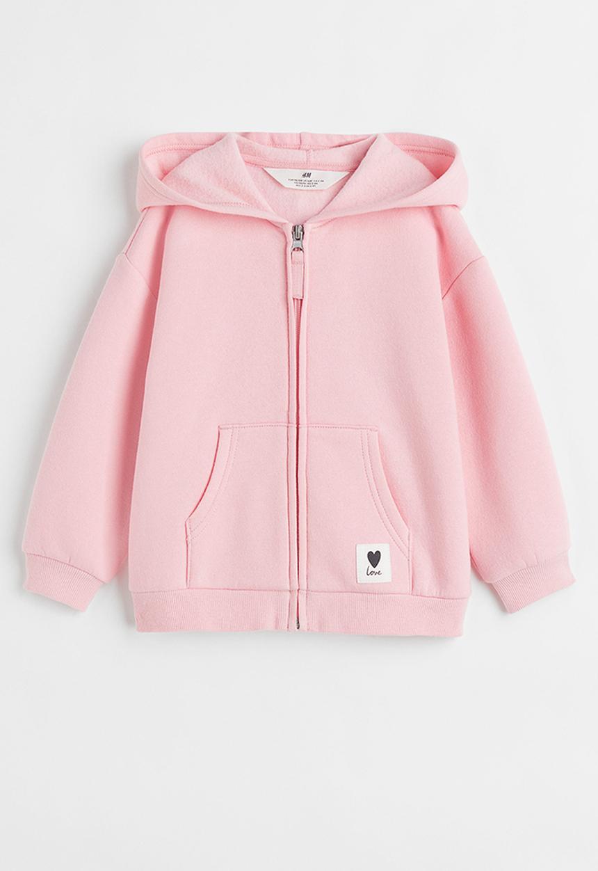 H&M - Zip-through hoodie - light pink