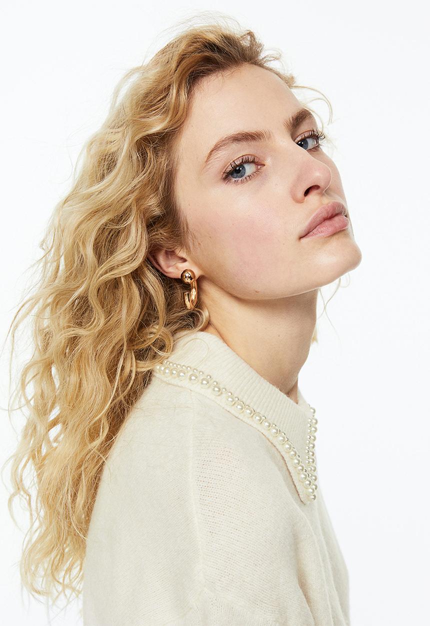 H&M - Beaded-collar jumper - cream