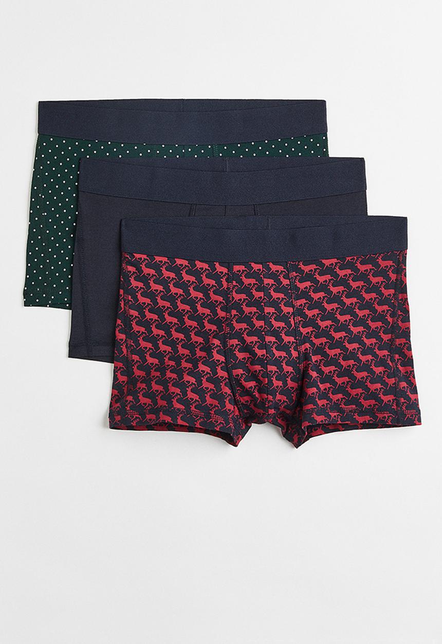 H&M - 3 Pack xtra life™ short trunks - red/reindeer