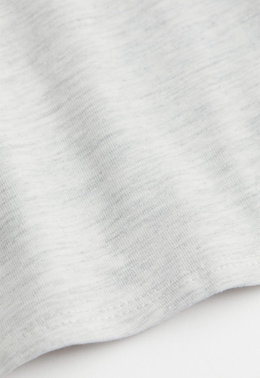 H&M - Cotton jersey T-shirt - light grey marl