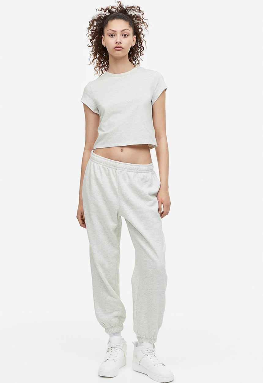 H&M - Cotton jersey T-shirt - light grey marl