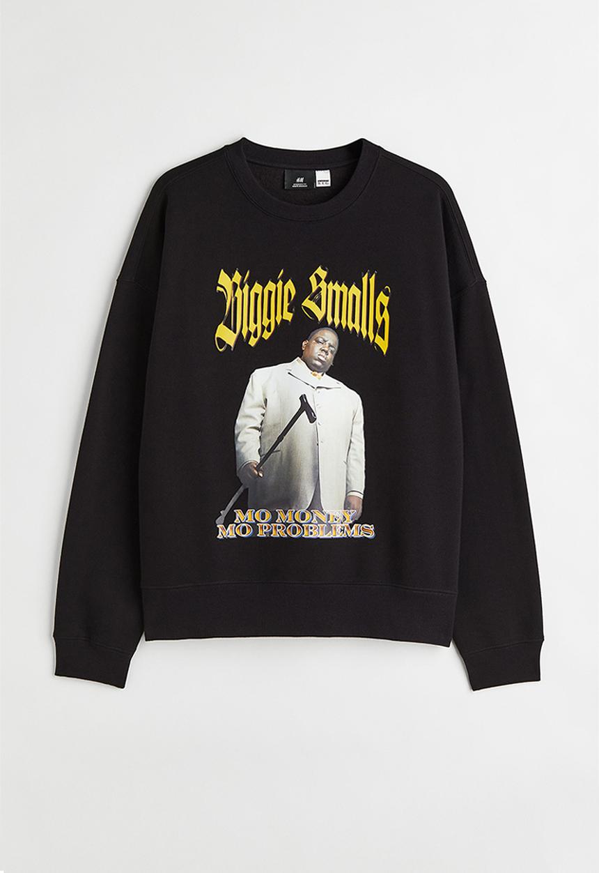 H&M - Relaxed fit sweatshirt - black/the notorious b.i.g.
