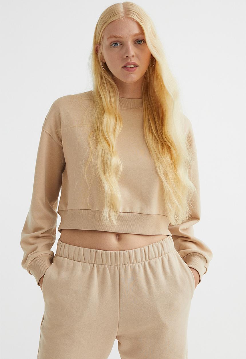 H&M - Cropped sweatshirt - beige
