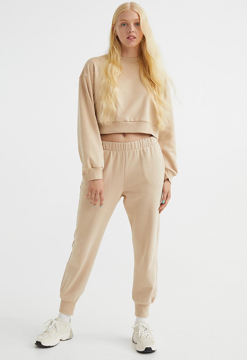 H&M - Cropped sweatshirt - beige