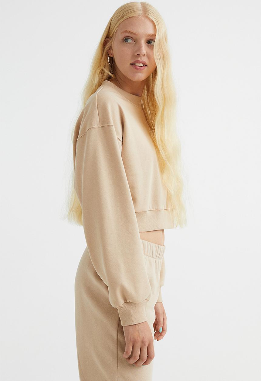H&M - Cropped sweatshirt - beige