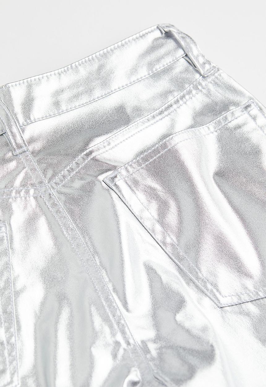 H&M - 90s straight trousers - silver-coloured