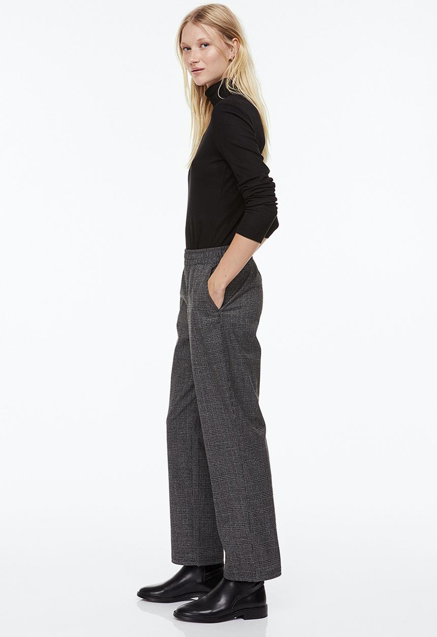 H&M - Ankle-length trousers - grey/checked