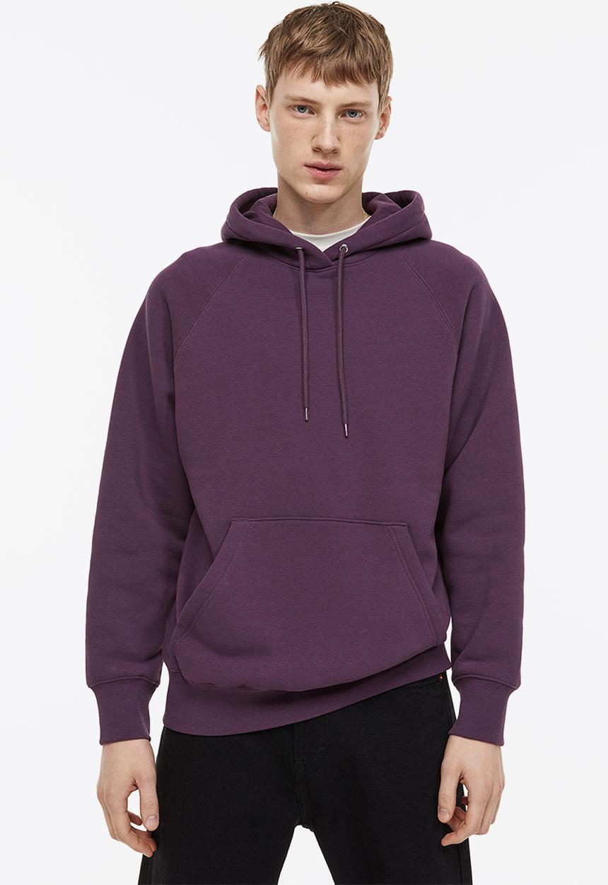 H&M - Oversized fit hoodie - dark purple