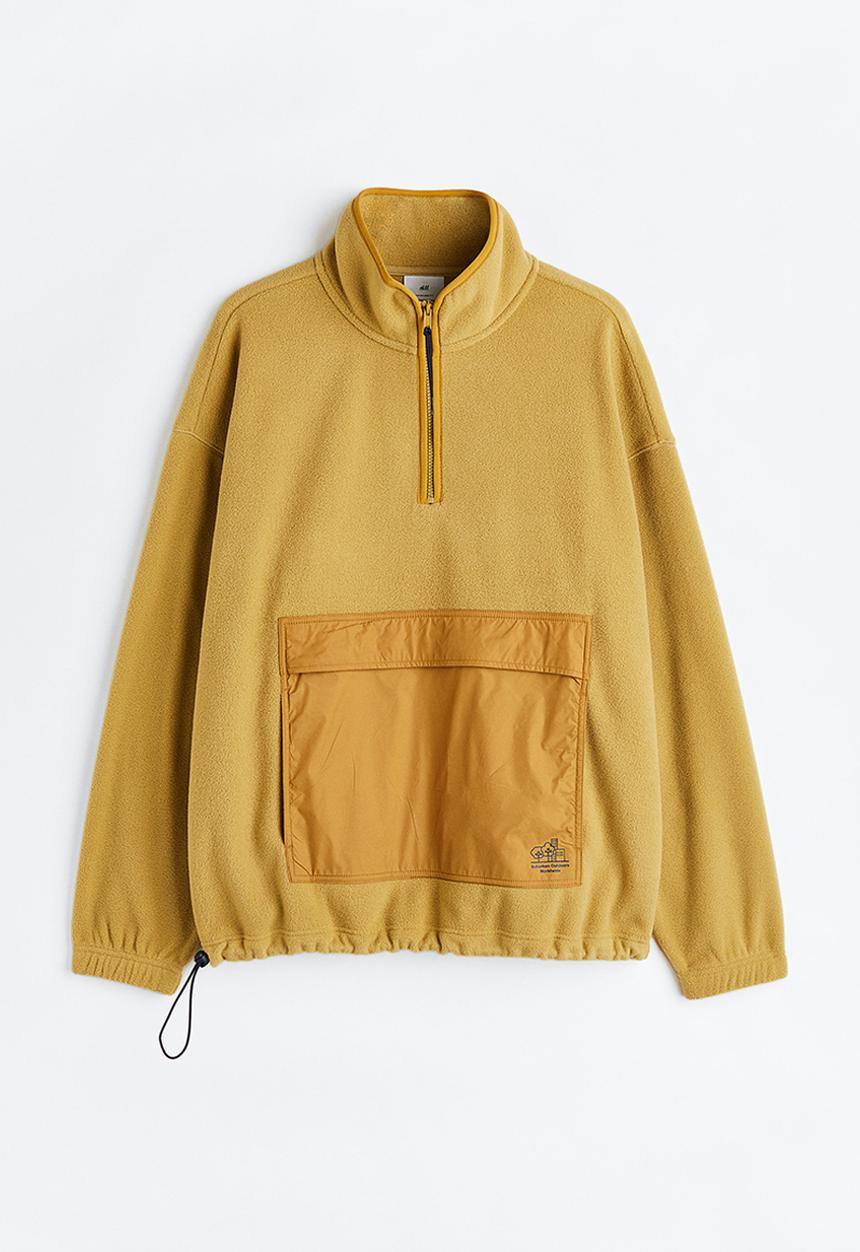 H&M - Oversized fit fleece top - dark yellow