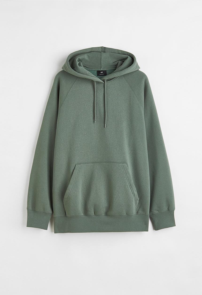 H&M - Oversized fit hoodie - dark sage green