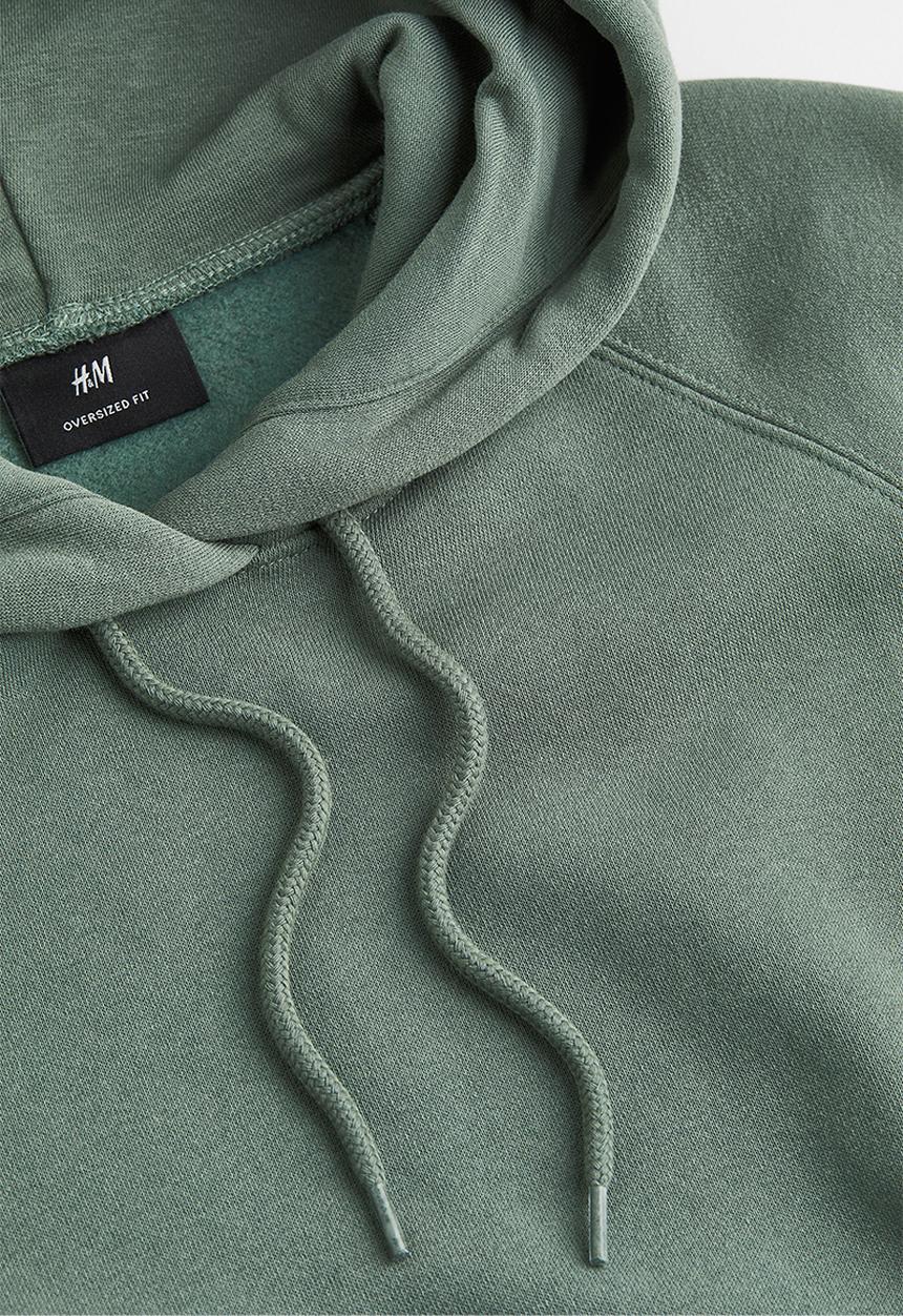 H&M - Oversized fit hoodie - dark sage green
