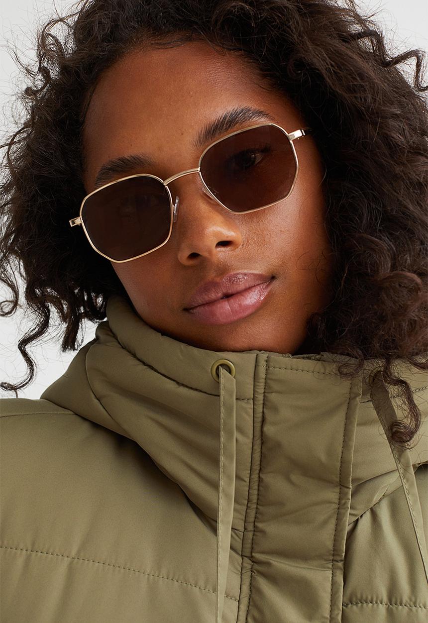 H&M - Hooded puffer coat - khaki green
