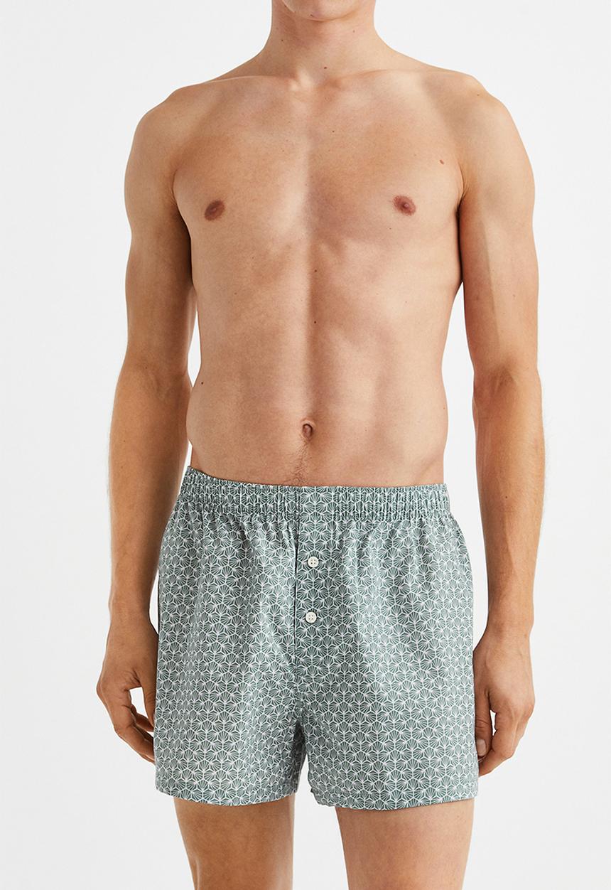 H&M - 5-pack woven cotton boxer shorts - blue/striped