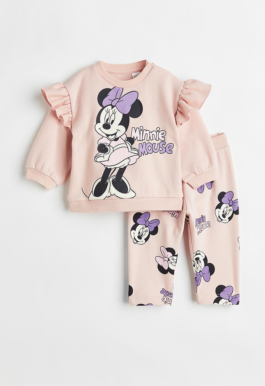 H&M - 2-Piece sweatshirt set - light pink/minnie mouse