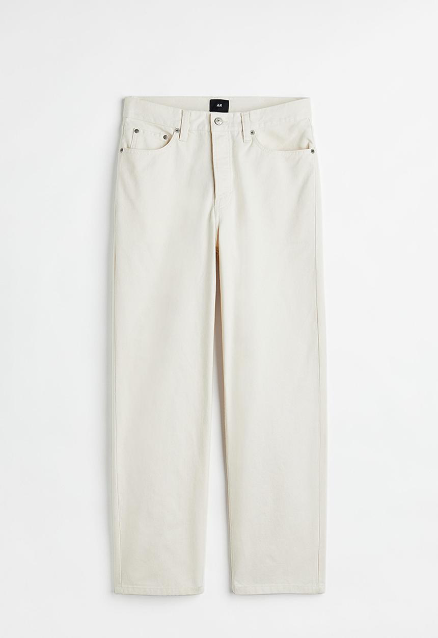 H&M - Loose fit 5-pocket twill trousers - white
