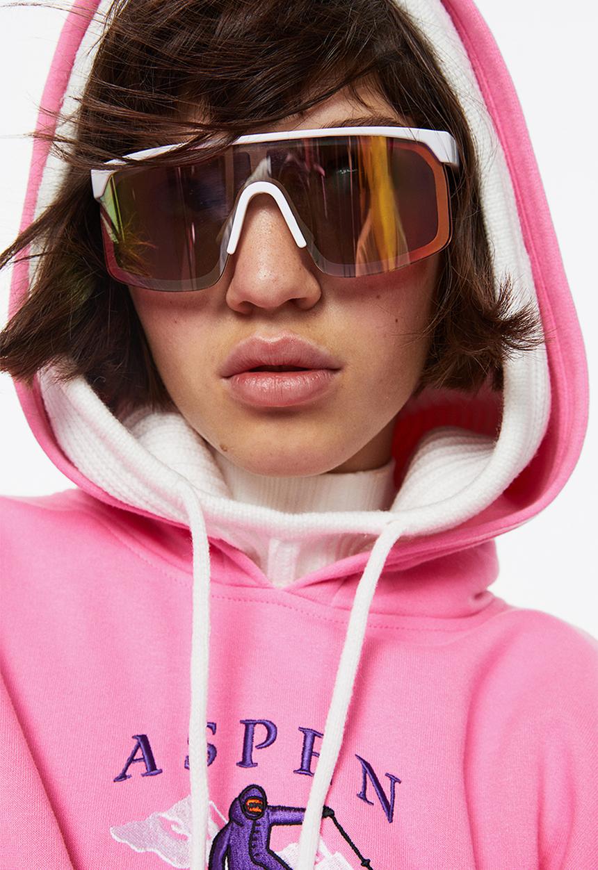 H&M - Oversized printed hoodie - pink/aspen