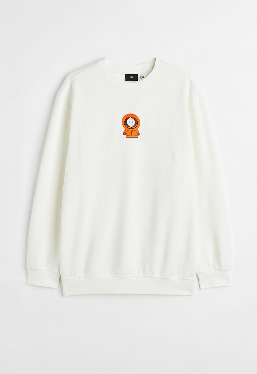 H&M - Regular fit printed sweatshirt - white/south park