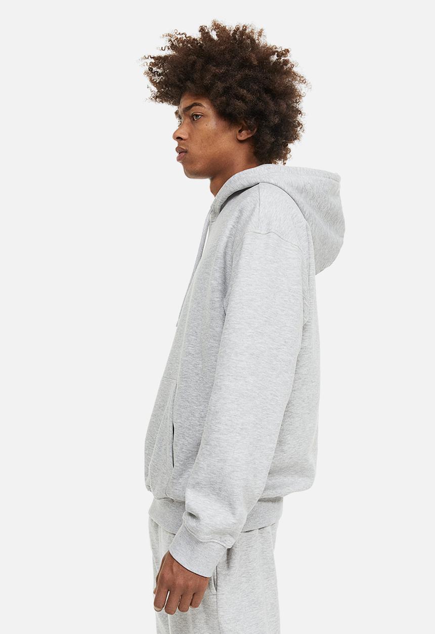 H&M -  Relaxed fit hoodie - light grey marl
