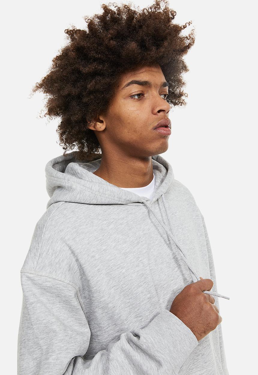 H&M -  Relaxed fit hoodie - light grey marl