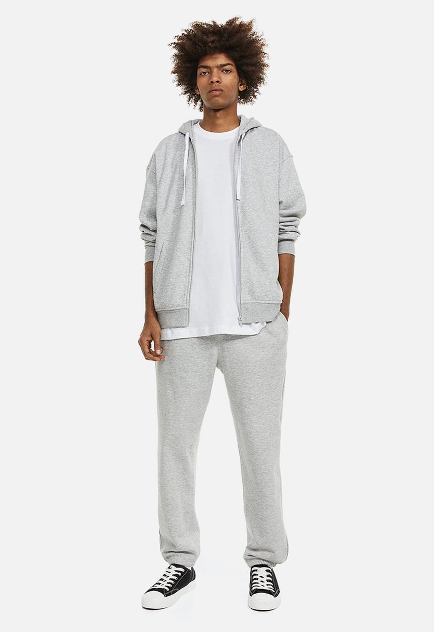 H&M - Relaxed fit zip-through hoodie - grey marl