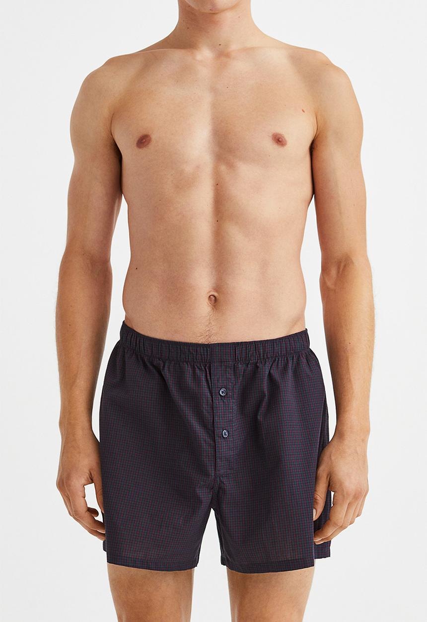 H&M - 5-pack woven cotton boxer shorts - blue/red checked
