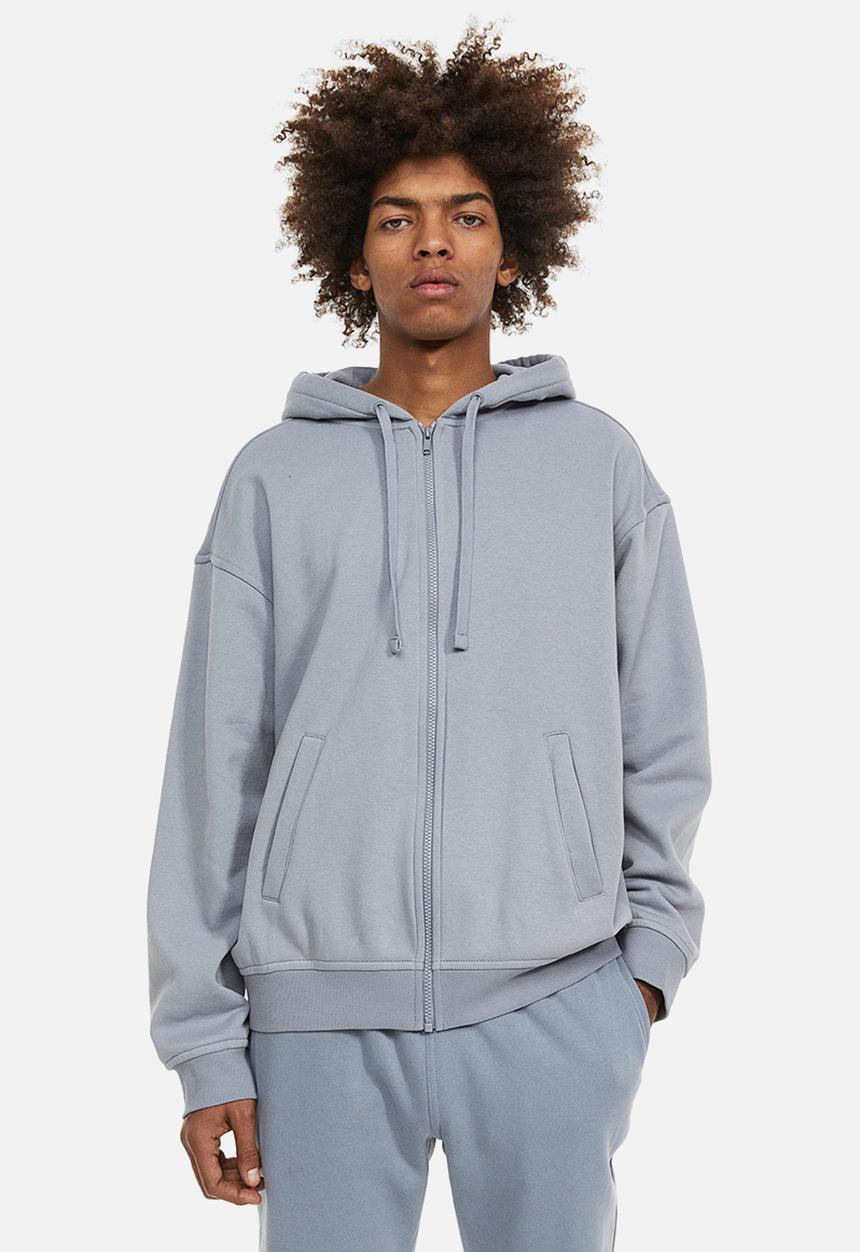 H&M - Relaxed fit zip-through hoodie - light green