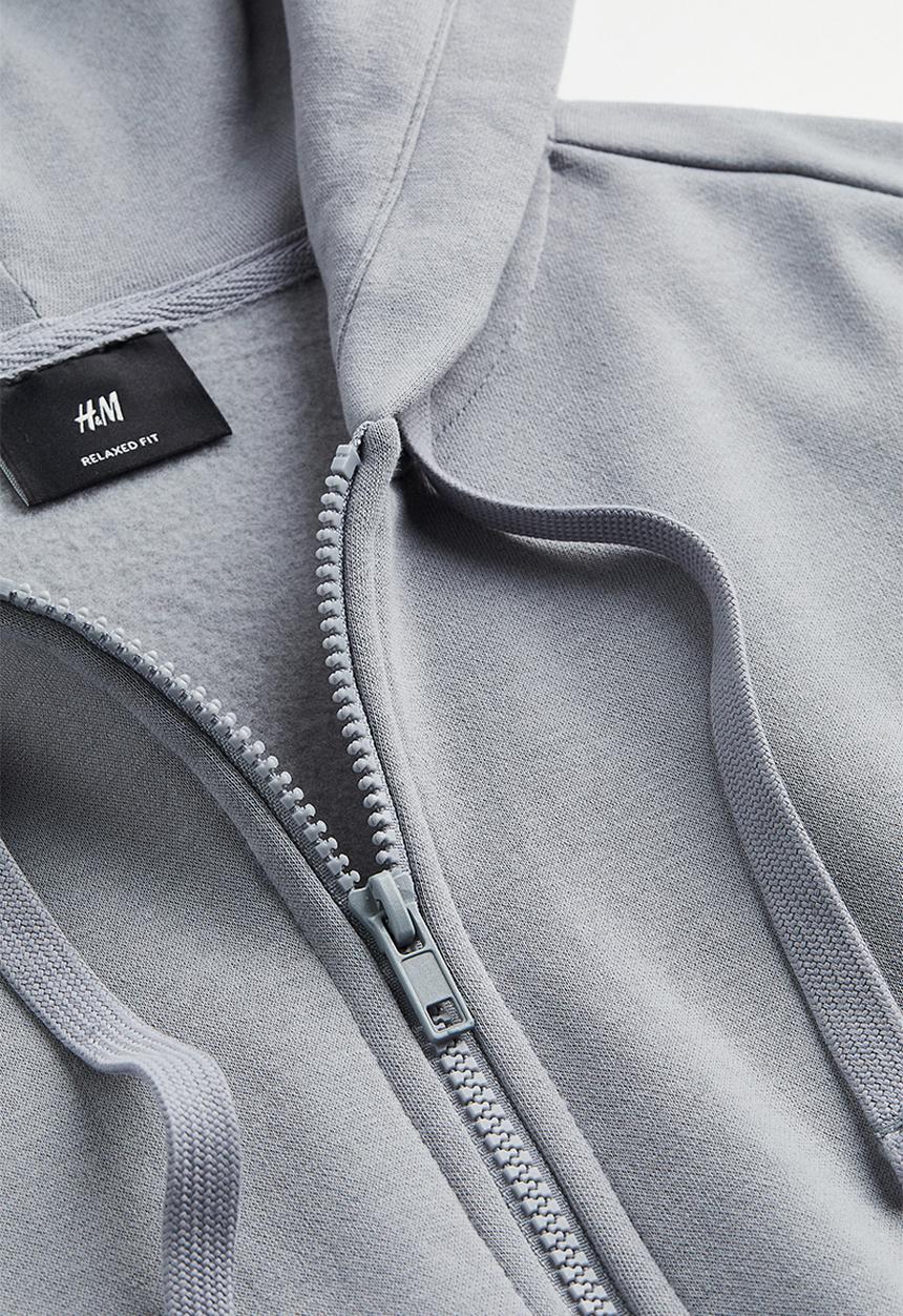 H&M - Relaxed fit zip-through hoodie - light green