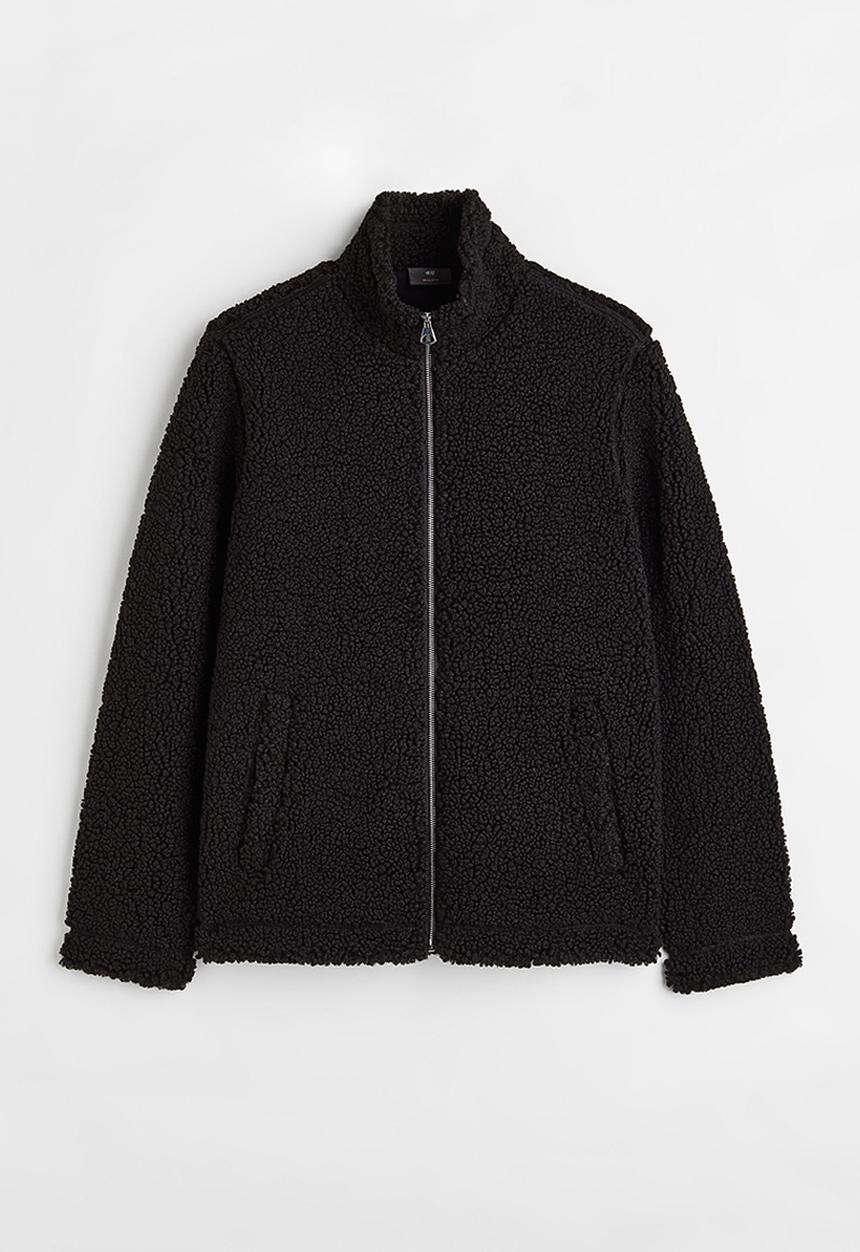 H&M - Regular fit teddy jacket - black