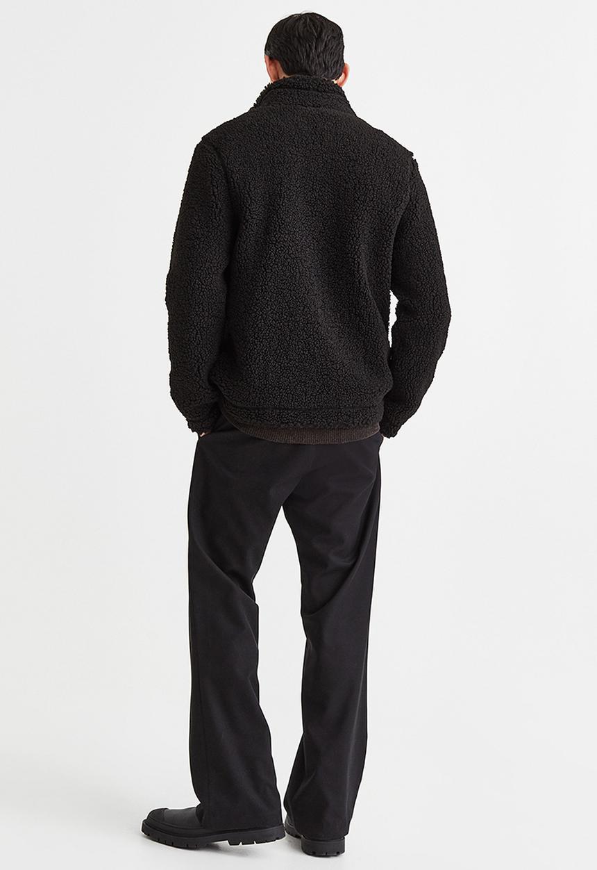 H&M - Regular fit teddy jacket - black