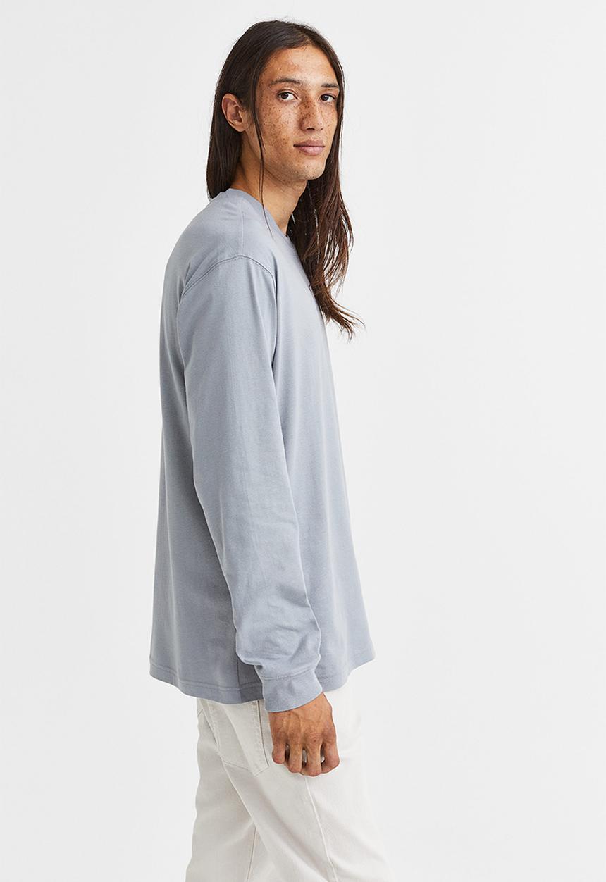 H&M - Relaxed fit jersey top - steel grey