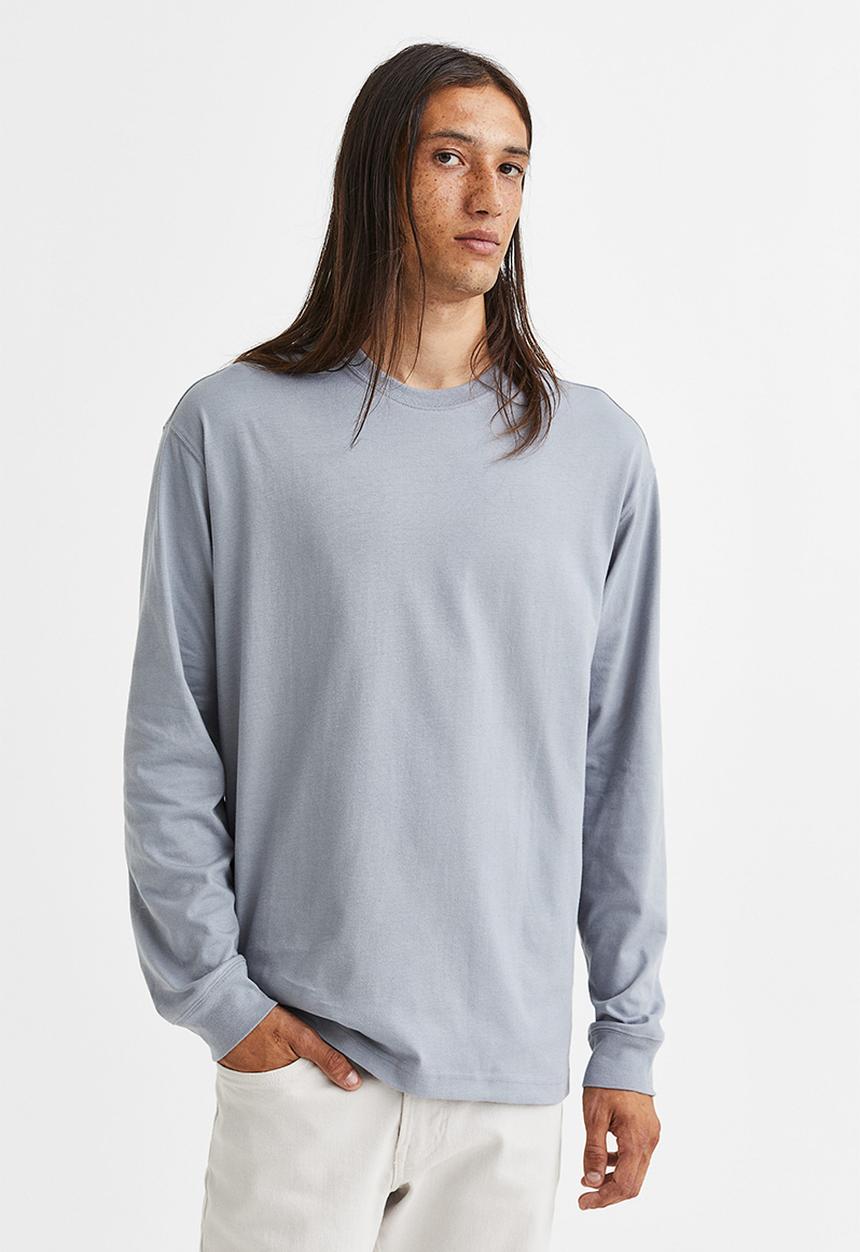 H&M - Relaxed fit jersey top - steel grey