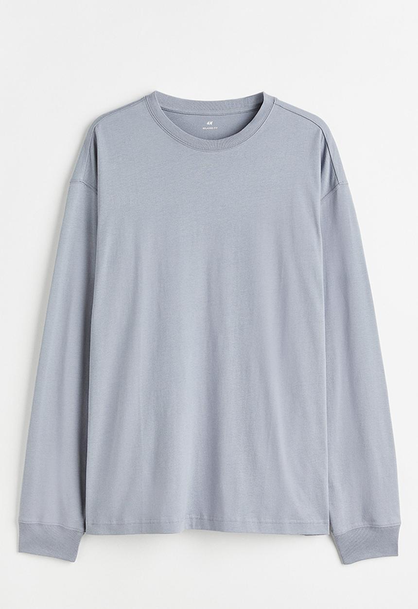 H&M - Relaxed fit jersey top - steel grey