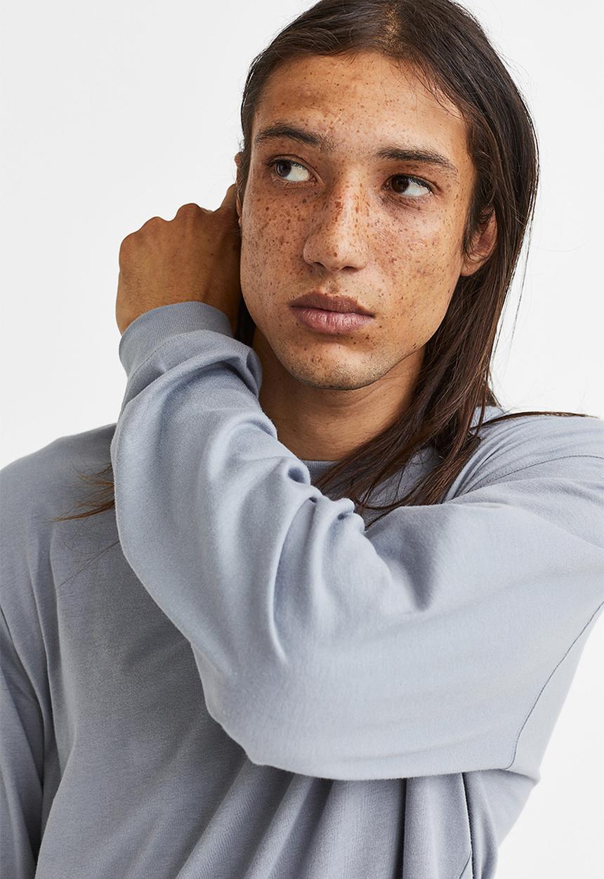 H&M - Relaxed fit jersey top - steel grey