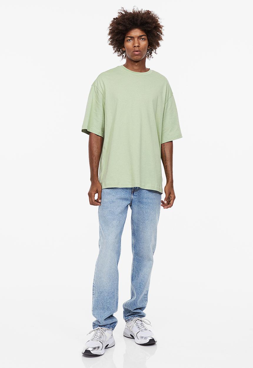 H&M - Relaxed fit T-shirt - light sage green