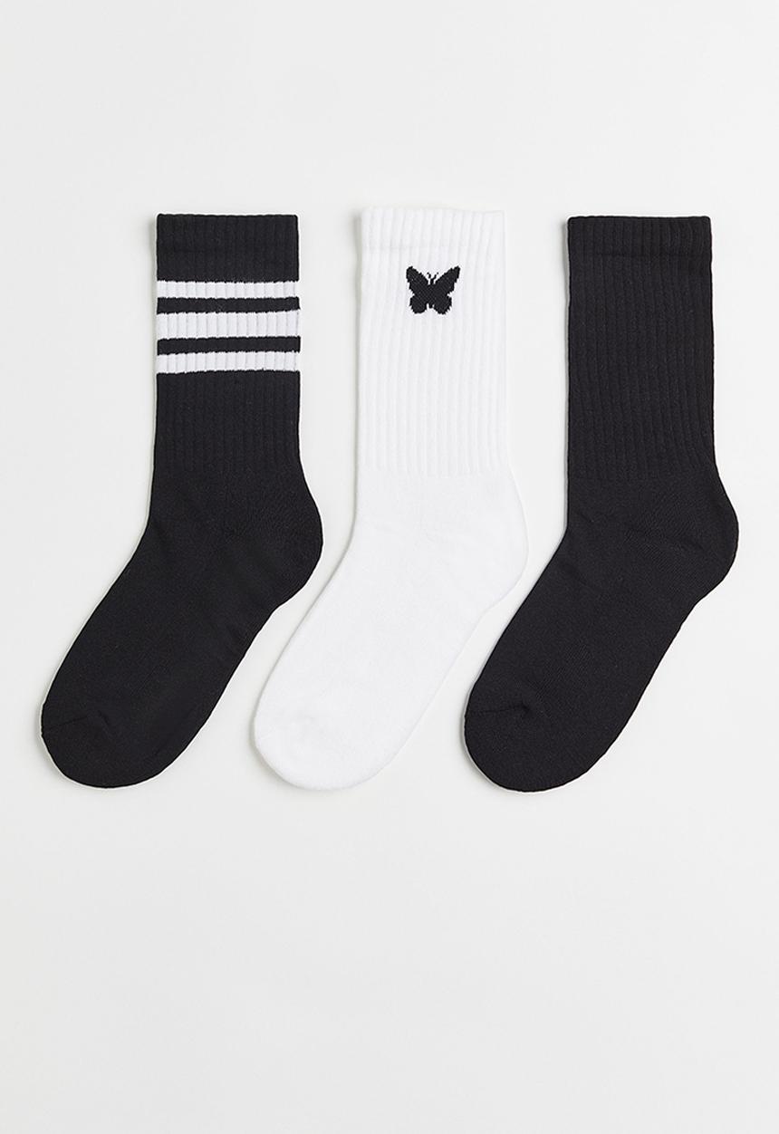 H&M - 3-pack socks - black/multi/white